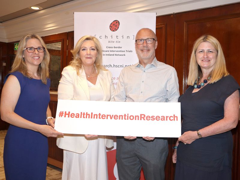 Dr Amanda Daly, Programme Manager, Research Strategy and Funding, Health Research Board, Ireland; Gina McIntyre, CEO of the Special EU Programmes Body;  Professor Ian Young, Chief Scientific Advisor to the Department of Health NI and Director of Research & Development, Health and Social Care, Dr Janice Bailie, Assistant Director, Research & Development, Public Health Agency, Northern Ireland.